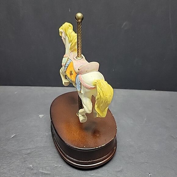 Carousel Collection Vintage Carousel Horse Music Box 7.5" Tall Resin Pony Circus - Picture 5 of 11